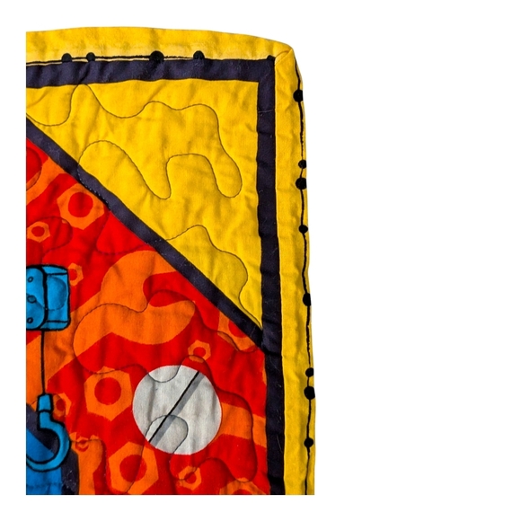 Vintage Bob the Builder Kids Toddler Cotton Quilt 90s Retro Y2K 42 x 34 Kidcore - Picture 7 of 9